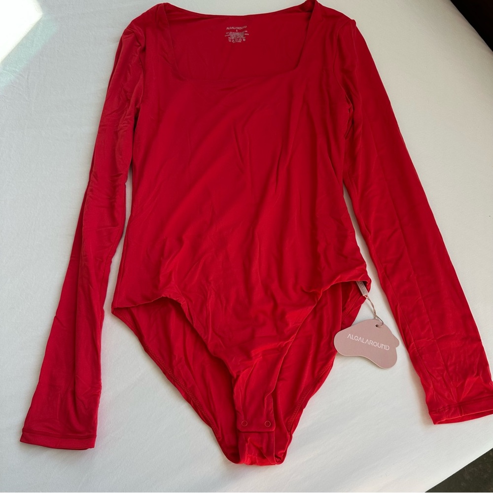 Red Long Sleeve Bodysuit - Size Small
